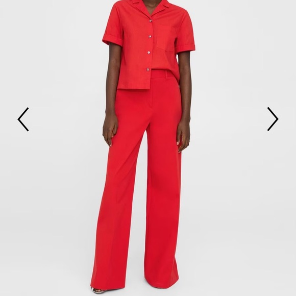 Theory High Rise Wide Leg Tailored Trouser Pant stretch cotton - tag “size 2” - Picture 2 of 5